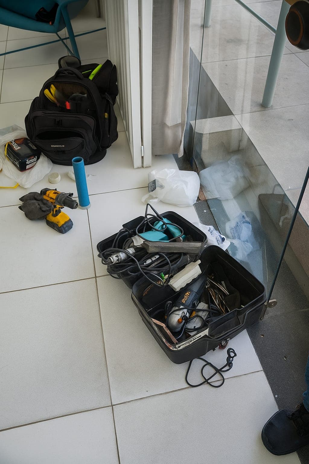 Ferramentas de chaveiro profissional em bancada